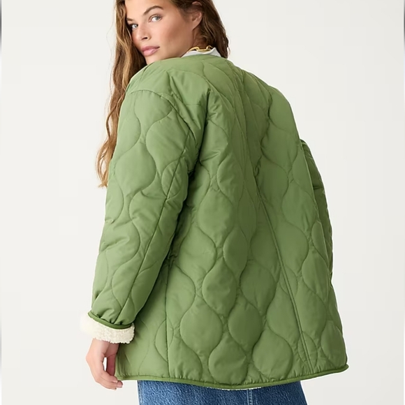 J.Crew quilted sherpa lined jacket - Picture 3 of 11